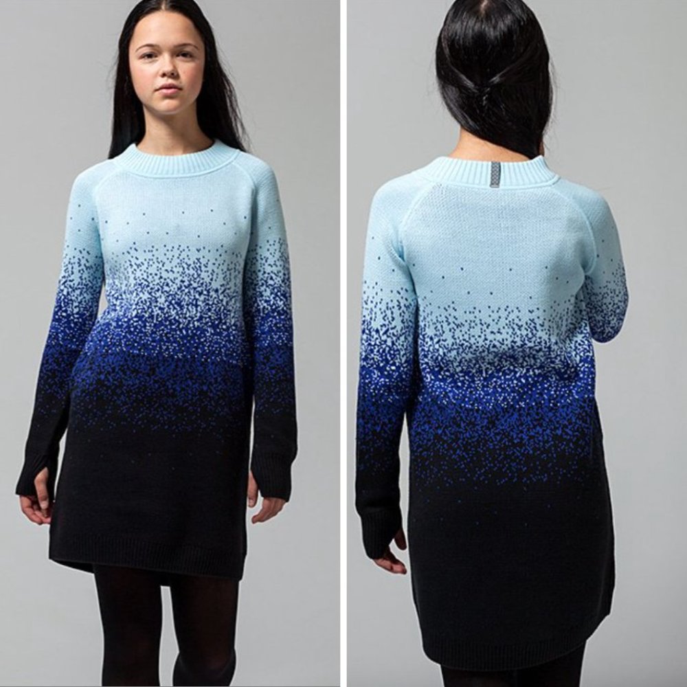 Ivivva Caspian Blue Ombre Warm Me Up Sweater Dress Size 14 Kids (Women's XS)